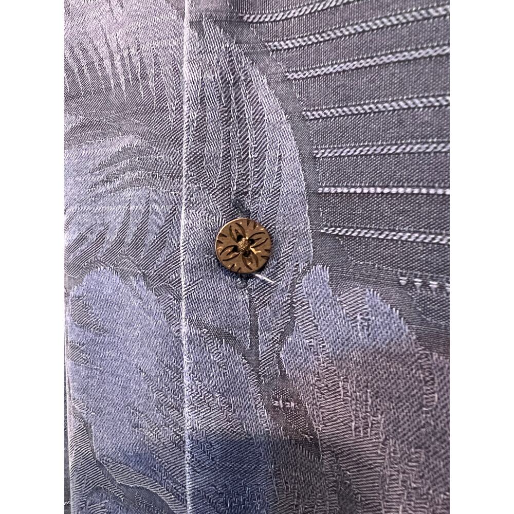 Vtg Tommy Bahama Shirt Mens XL Silk Hawaiian Tropical Wood Buttons Luau Aloha - Picture 8 of 12
